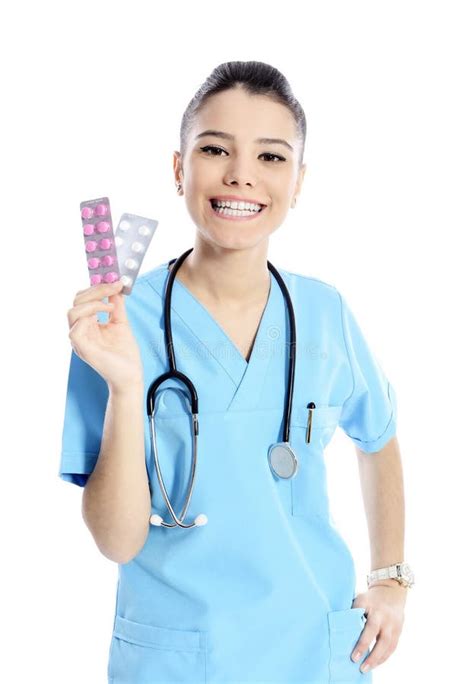 Female Doctor Medicine Pills Stock Image Image Of Isolated Hospital