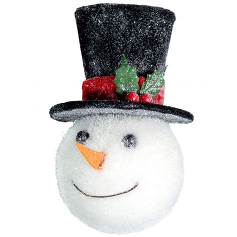 6 Fuzzy Snowman Head Ornament R20191