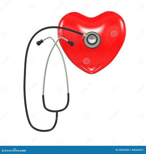 3d Stethoscope And Healthy Heart Stock Illustration Illustration Of
