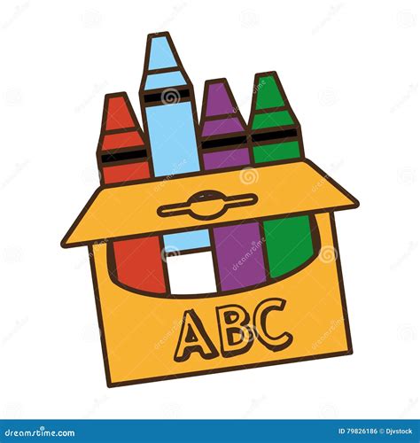 Crayons Box Isolated Icon Stock Vector Illustration Of Education