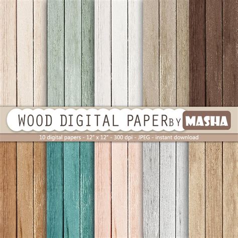Wood Digital Paper Wood Digital Paper With Rustic Etsy