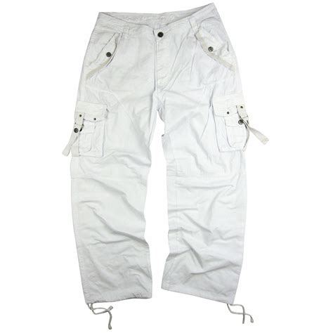 Stonetouch Mens Military Style Cargo Pantshave Many Pockets A8 White