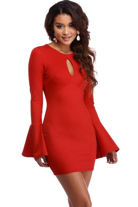 Red Ring The Alarm Bodycon Windsorcloud Dresses Bodycon Red Rings