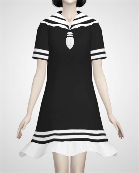 My Sims 4 Blog Sailor Dress By Happylifesims