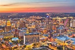 Skyline San Antonios, Texas, USA Stockbild - Bild von leuchten ...