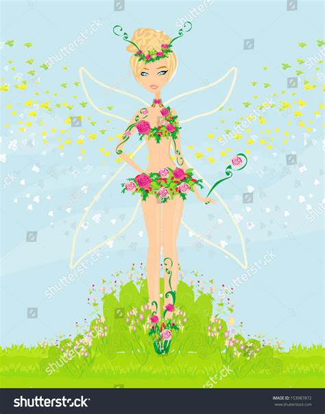 Beautiful Flower Fairy Stock Vector Royalty Free 153987872 Shutterstock