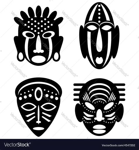 African Masks Tribal Design Royalty Free Vector Image