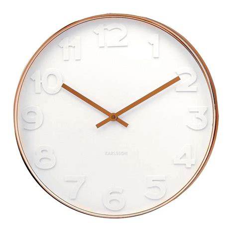 Karlsson Copper Mr White Numbers Wall Clock Hardtofind White Wall