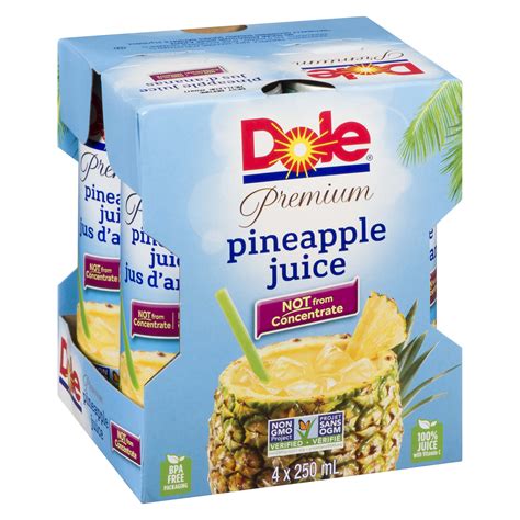 Dole Premium Pineapple Juice 4 X 250 Ml Powells Supermarkets