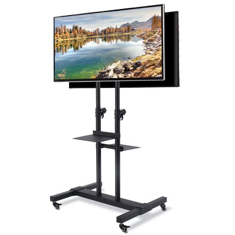 Rolling Tv Cart Mount With Wheels Stand Tv22s Adjustable Vivo Ultra