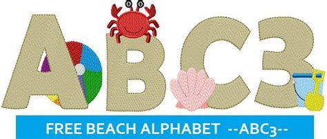 Embroidered alphabets are different from fonts. Beach Alphabet | Julias Needle Designs | Commercial ...