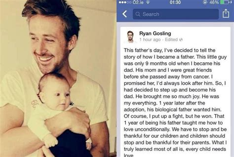 Ryan Gosling Fathers Day Adopted Baby Hoax Fools One Million Facebook