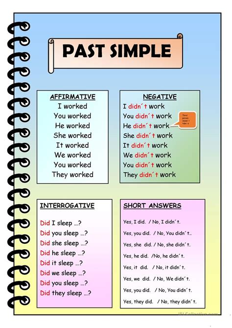 Past Simple Irregular Verbs Esl Grammar Test Worksheet Riset