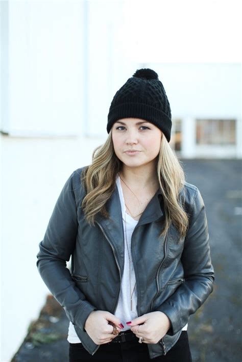 Leather Jacket Black Denim And Pom Hats Samantha Elizabeth Black