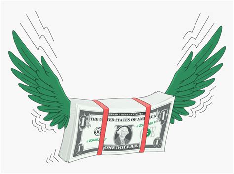 Fly Finance Money Away Dollar Hand Drawn Vector  Of Flying Money
