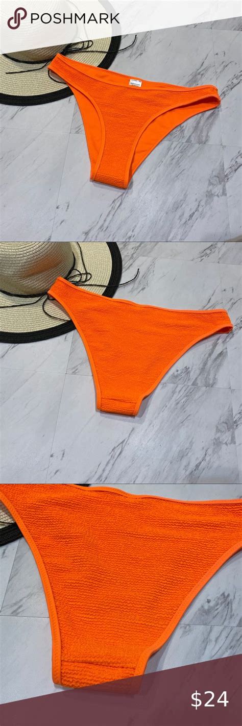 New Topshop Neon Orange High Leg Bikini Bottoms In 2020