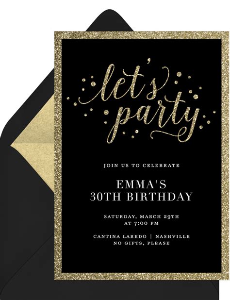 Join The Party Invitations In Black