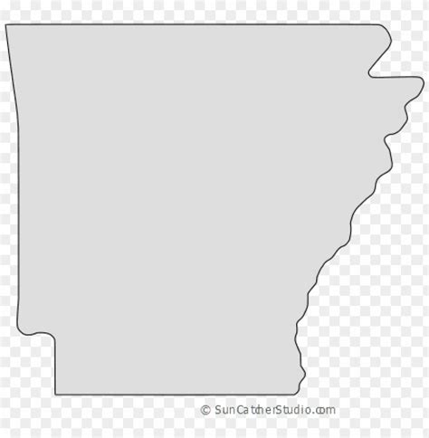 Arkansas Map Outline Shape State Stencil Clip Art Scroll Patter Png