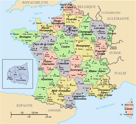 Frankrijk Provincies Kaart Van Frankrijk Met Provincies Vector Hot