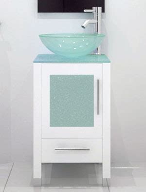 This white single vessel sink bathroom vanity is a complete set and can be delivered with free shipping to your location. 17.75" Soft Focus Single Vessel Sink Vanity - Glass White ...