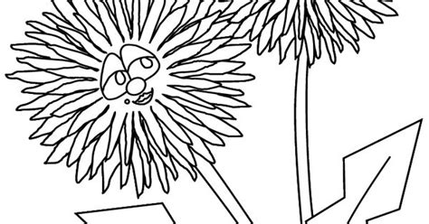 Vector image cute cartoon character dandelion. Dandelion Cartoon Flowers Coloring Pages & Coloring Book ...