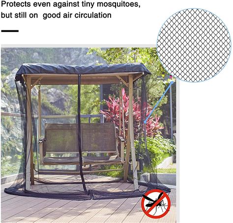 Patio Swing Mosquito Netting Polyester Mesh Screen With Zipper