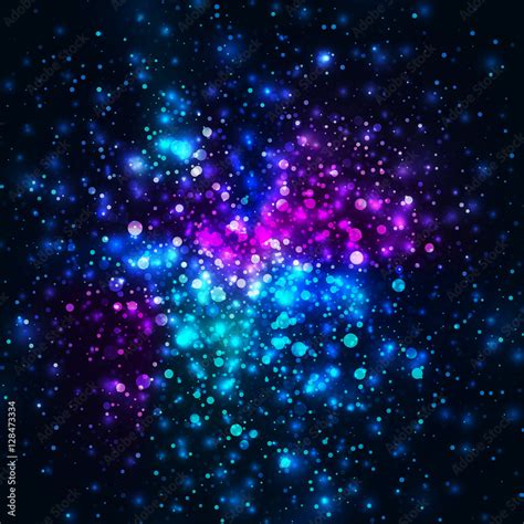 Vector Rainbow Glowing Light Glitter Background Galaxy Magic Lights