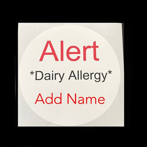 Alert Allergic To Stickers Allergy Stickers Food Allergy Etsy