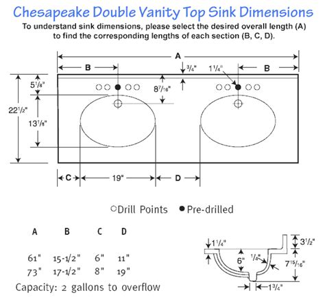 Which kind of bathroom sink you want, glass sinks ? View detailed Chesapeake double sink dimensions | Bathroom ...