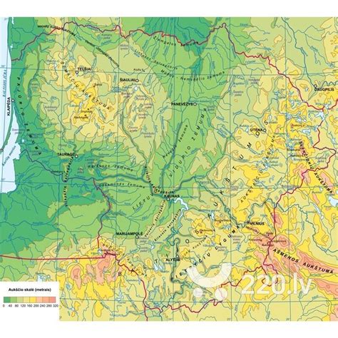 Fototapetes Lietuvas Karte Reljefs Cena 220lv
