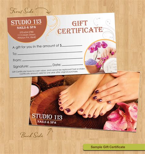 Nail Salon T Certificate Template Free Printable Edit This T