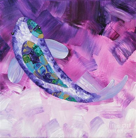 Purple Koi Painting By Shiela Gosselin Fine Art America