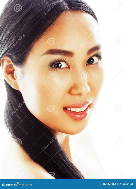Asian Woman Beauty Face Closeup Portrait Beautiful Attractive Mixed