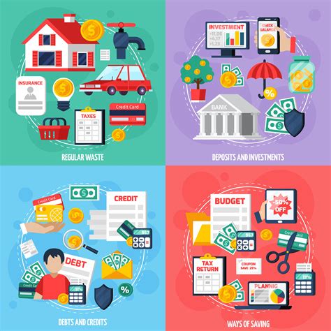 Personal Budget Concept Icons Set 482038 Vector Art At Vecteezy