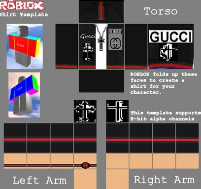 Take your template, paste it into your software and simply fill in black all over the shirt. Roblox Gucci Template | Easy Robux Today