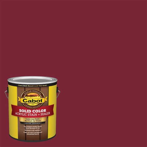 Cabot Tile Red Solid Exterior Wood Stain And Sealer 1 Gallon In The