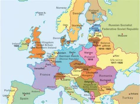 Post Wwi Map Of Europe World Map