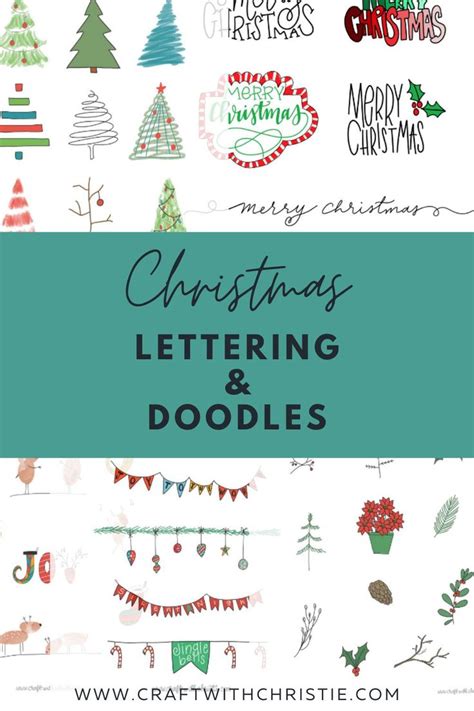 Christmas Lettering And Doodles Practice Traceable Inspiration Etsy