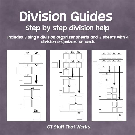 Long Division Guides Organizer Sheets Classful