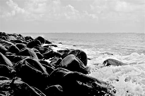 Free Images Sea Coast Water Sand Rock Ocean Black And White