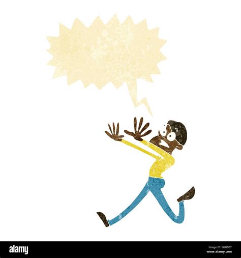 Cartoon Man Running Away With Speech Bubble Stock Vector Image And Art