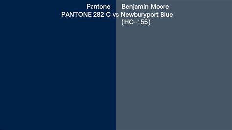 Pantone 282 C Vs Benjamin Moore Newburyport Blue Hc 155 Side By Side