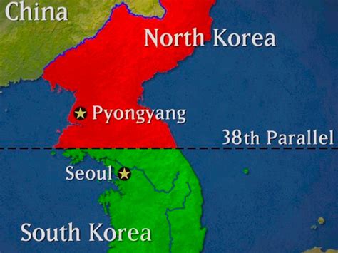 Korean War 38th Parallel Map