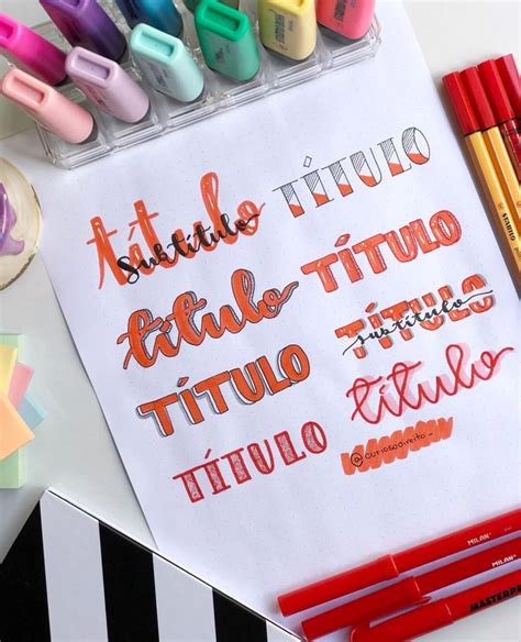 Títulos Lettering Tutorial Ideias Para Cadernos Idéias De Título