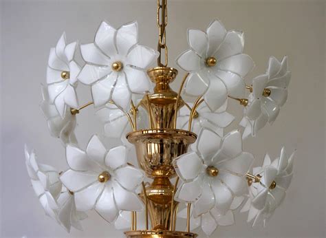 Maybe you would like to learn more about one of these? Huge Brass and Murano Glass Flowers Chandelier For Sale at ...