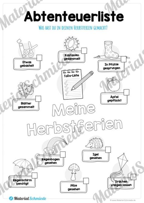 Abenteuerliste Herbstferien