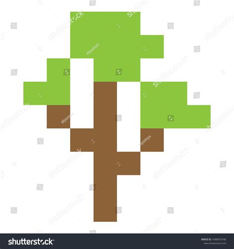 Simple Pixel Art Tree Icon Stock Vector Royalty Free 1688810740