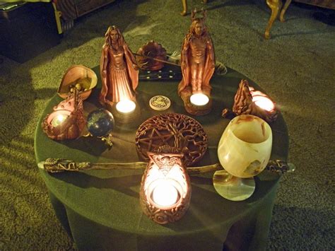 Beautiful Wiccan Altars My Altar All Set Up With Seven Pieces And