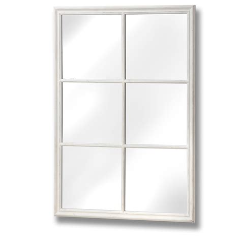 Rectangular White Window Wall Mirror Homesdirect365
