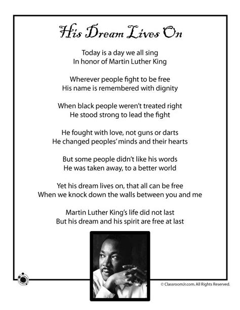 Martin Luther King poem | Black history poems, Black history month
